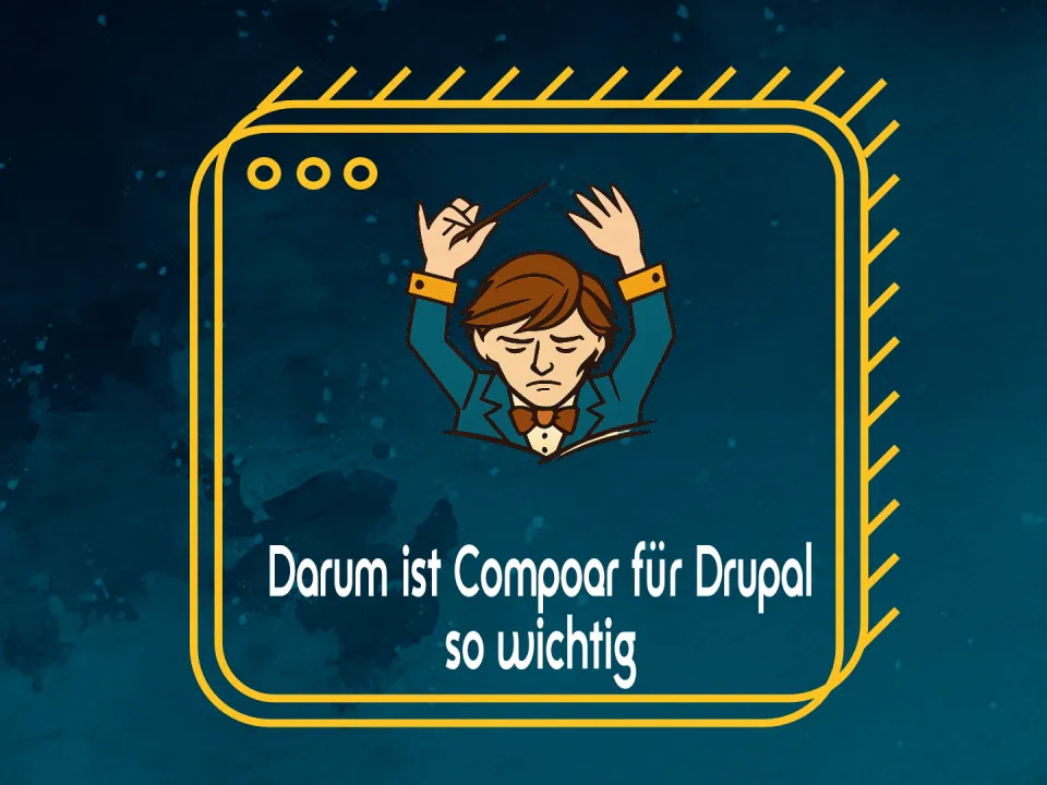 Grafik: Zeichnung einer Person, die die Hände hebt, auf blauem Hintergrund.